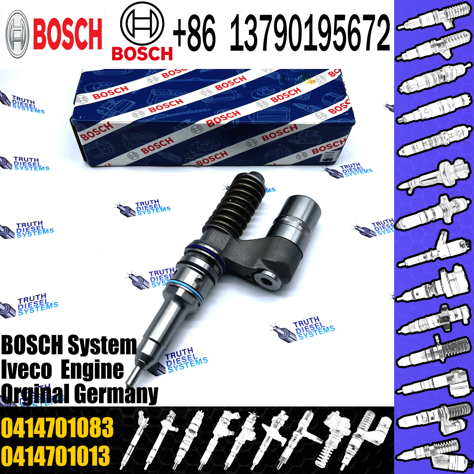 New 0414701083 Diesel engine 0414701013 500331074 common rail injector 0414701052 0414701083