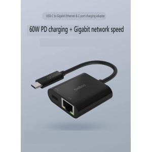 60W USB-C To Ethernet Charge Adapter - Gigabit Ethernet Port Compatible With USB