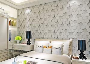 China Greywhite Removable Modern 3D Wallpaper for Living Room 1500g Mould Proof factory