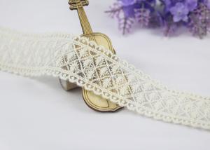 China Eco Friendly Embroidered Lace Trim With Cotton Lace Nylon Tulle For Dress factory