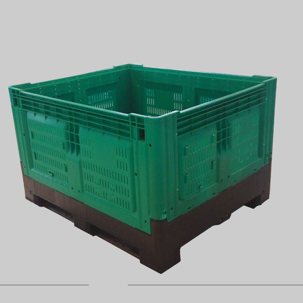 Heavy duty used storage bulk plastic collapsible pallet box for vegetables and fruits
