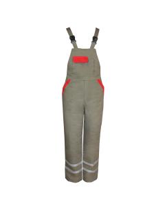 China 455 GSM Composite Fabric Quilted Bib Overalls With Adjustable Buckles factory