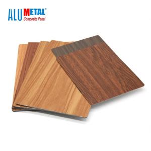 China 3mm Wooden Aluminum Composite Panel PE 0.3mm ACP Sheet Fireproof 3D Gloss factory