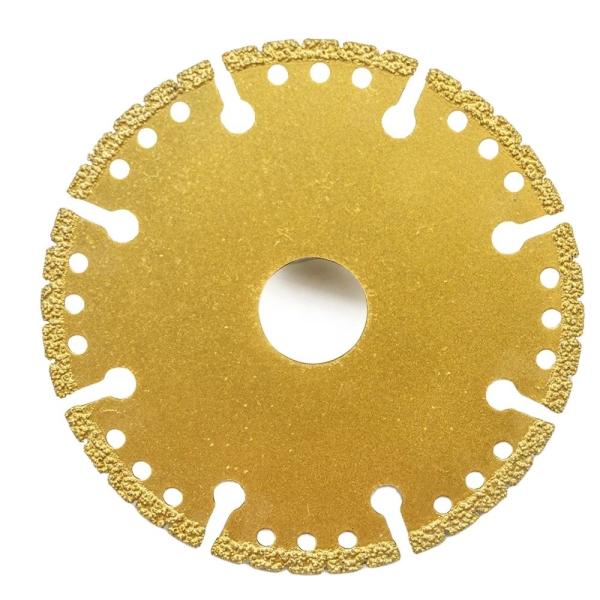 125mm Diamond Slotted Blade Disc Vacuum Brazed Cutter for Marble Stone Slab Edge