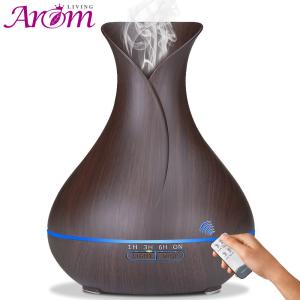 China 400ml Tulip Shape Dark Wood Grain Aromatherapy Diffuser factory