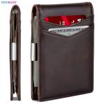 Daily Life Custom Front Pocket Wallets Rfid Blocking Bifold Leather Money Clip