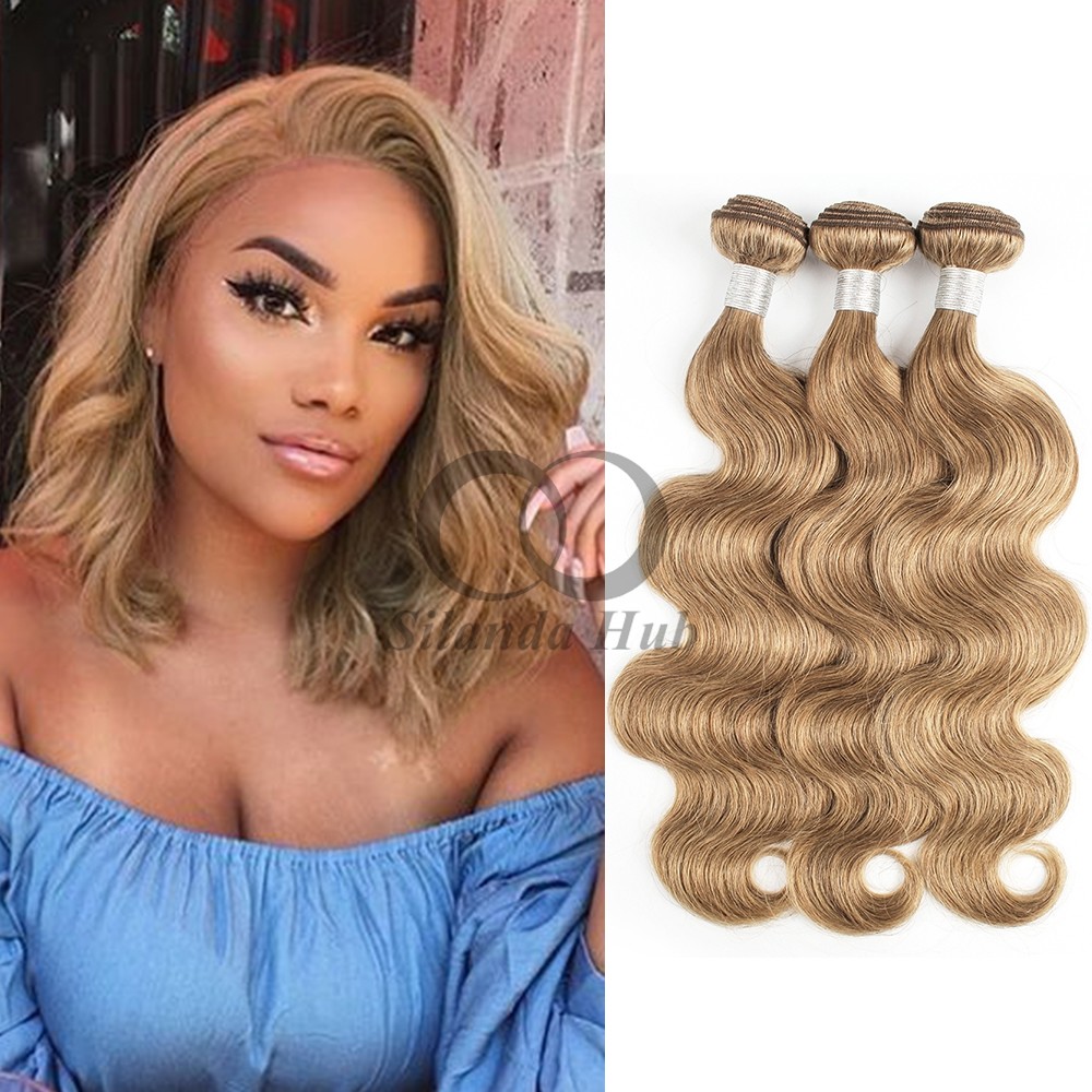 #8 Ash Brown Body Wave Remy Human Hair Bundles Sew In Weave Bundles Brazilian Bundle Deals