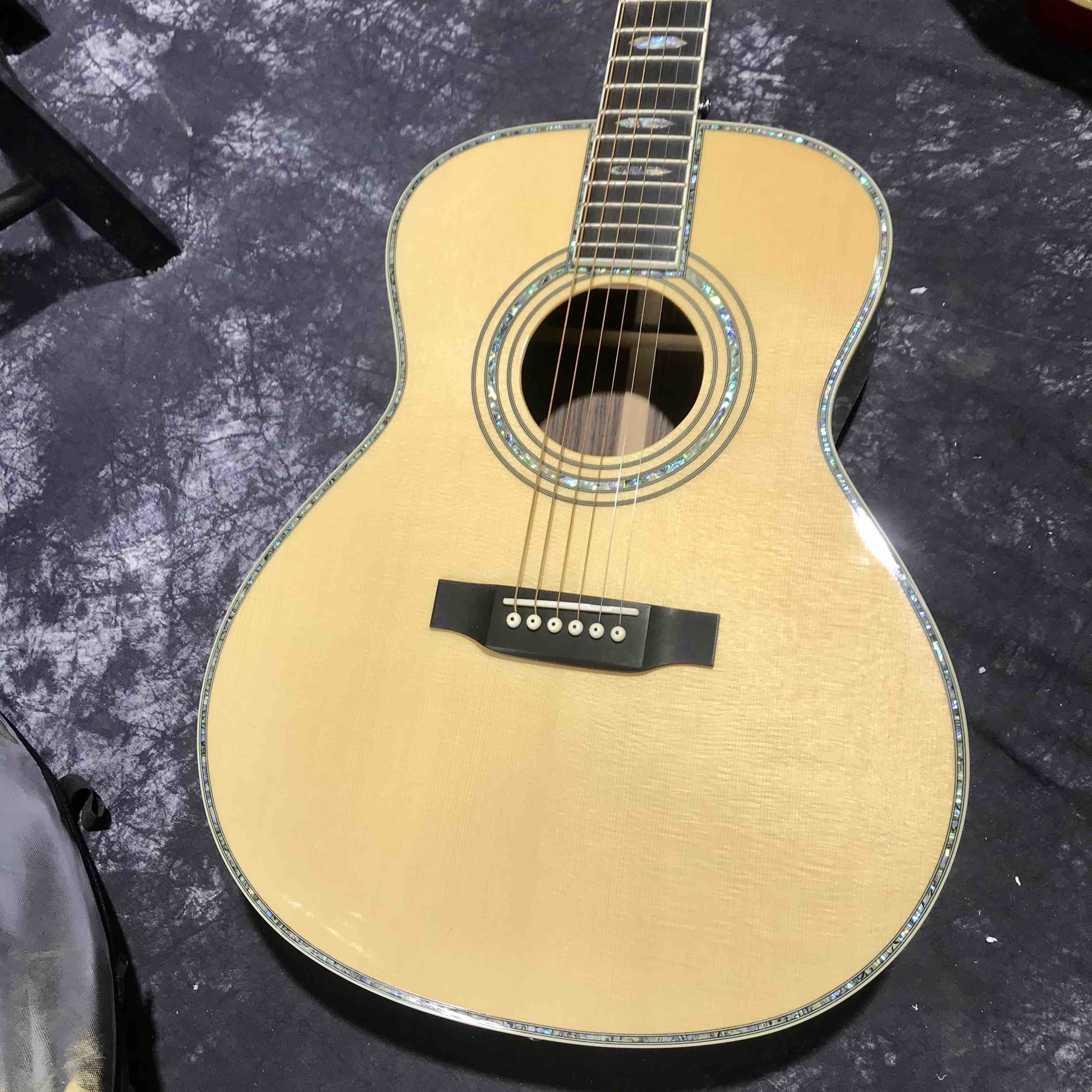 Custom 40 Inch Om Body Aaaaa All Solid Wood Acoustic Guitar