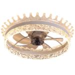 30W Modern Crown Ceiling Lights Fans Lamp LED Remote Control Changeable