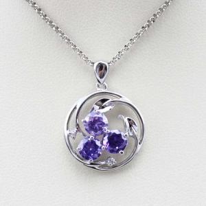 China Silver Jewelry Purple Cubic Zircon Charm Pendant Necklace (P33) factory