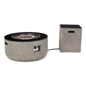 China Cement Customized Color Portable Round Propane Fire Pit For Camping Party factory