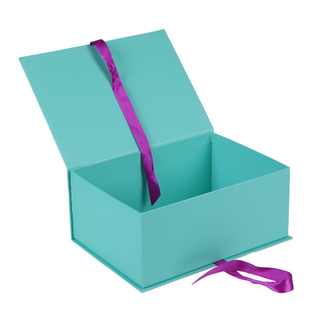Custom Logo Print Magnetic Box Hair Extension Bundle Box with Customized Design and Ribbon Closure