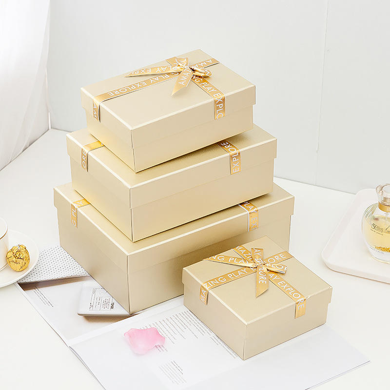 Custom Printed Birthday Gift Box with Bow Ribbon L*W*H cm According to Your Request