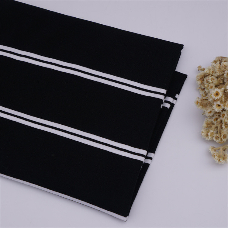 Smooth Skin-Friendly And Natural Not Easy To Deform Striped Knit Fabric For Polo Shirt
