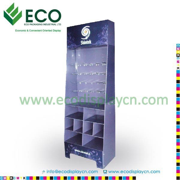 Retail Floor Display, Cardboard Hook Display, Supermarket Shelf Floor Display