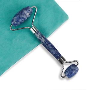 China Face Thin Blue Natural Double Ended Face Roller For Double Chin factory
