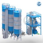 PLC Control Dry Mortar Mixing Machine 50 T / H 80kw Cement Wall Putty Mixer