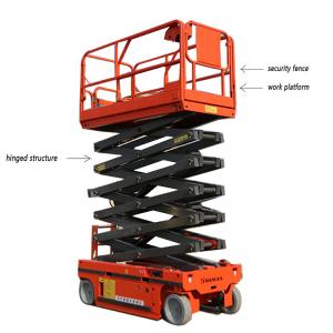 China 6m 8m 10m 12m 14m Aerial Small Work Platform Hydraulic Self Driving Electric Scissor Lifts factory
