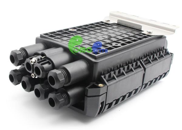 16F 24F IP68 Black Plastic Fiber Optic Closure For Wall Mount And Outdoor