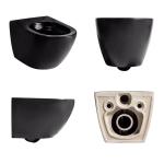 Commercial Tankless Wall Hung Toilet Ada 450mm 500mm Black Silent Seat Cover
