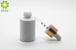 Round White Glass Foundation Bottle / Dropper Bottles Capacity 30ml