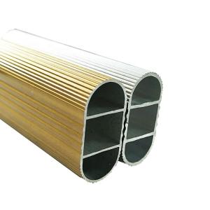 China Anodized Silver Gold Aluminum Extruded Profile For Clothes Hanger factory