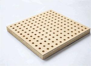 China Theater Perforated Wood Acoustic Panels MDF Melamine Surface Aluminum Keel factory