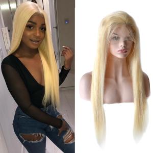 China 613 Blonde Color Silky Straight Full Lace Human Hair Wigs For Beautiful Ladys factory