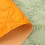 3D Retro Floral Embossed PVC Leather Brushed Bottom For Handbag Packaging Box