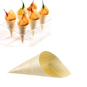 China Portable Nontoxic Biodegradable Pine Wood Cone Disposable For Restaurant factory