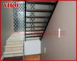 Double Steel Plate Staircase VK56S Tread beech ,Railing tempered glass, Handrail