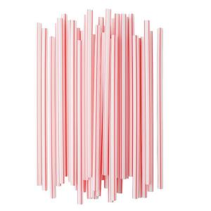 China Wholesale Red And White Striped Disposable PLA Straws For Hot And Cold Drink factory