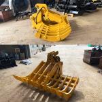 Heavy Duty Excavator Riddle Rake Bucket , Lawn Stone Rake For Komatsu Pc200
