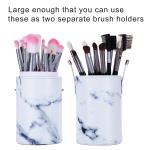 Portable Cylinder Makeup Brush Tube Dust Protection Marbled Design