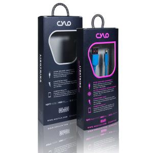 China Custom Logo 300gsm paper Data Cable Packaging Box Retail Blister Pack With 4c Printing factory