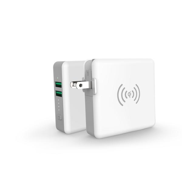 China Lithium Battery 5200mAh QC3.0 Wireless Qi Phone Charger factory