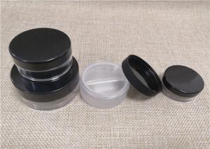 China Black Cap Small Plastic Jars , Plastic Makeup Containers For Powder Storage factory