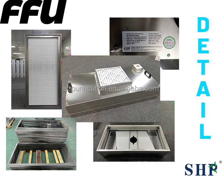 SUS304 HEPA Fan Filter Unit Steel Cleanroom FFU 35KG
