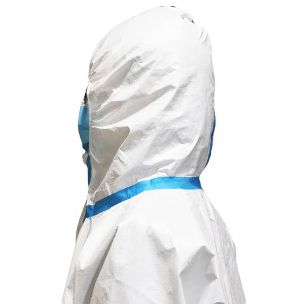 China Soft Texture Medical Protective Coverall Anti Virus Low Linting factory