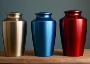China Personalized Cremation Urns Custom Color Aluminum Urns With Zinc Alloy Decoration factory