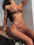 Sexy line bikini , Fashion Ladies blue , brown Suspender beach swimwear ,summer