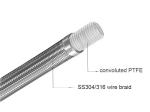 Stainless Steel Braided 8AN 3/8" Corrugated PTFE Hose