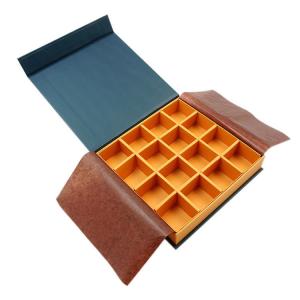 China Custom Rigid Cardboard Chocolate Packaging Box With Divider And Greaseproof Paper factory