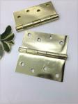 4" Polished Bright Heavy Duty Swinging Door Hinges Square Type