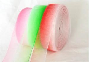 China 100% Nylon Silk Organza Ribbon Single Face Style Dyeing And Packing Quickly factory