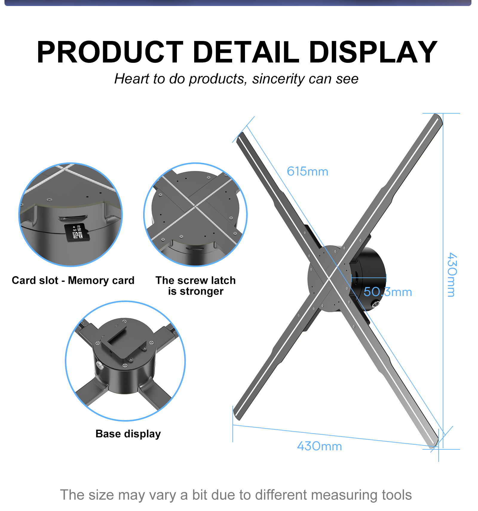 1.692MM Pixel Pitch 3D Holographic LED Fan Display Software for Outdoor Advertising