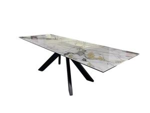China 1800(+450+450)*1000mm Modern Ceramic Top Dining Table With Extensible System With Metal Base DT-31047A factory