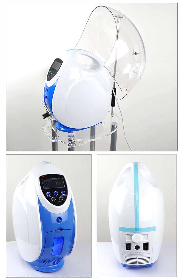 O2 Derm Oxygen Therapy Facial Machine Led Dome Oxygen Spray Jet Peeling Face Mask With LED