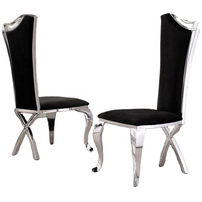 Modern sS Leg Velvet Fabric Upholstered Dining Chairs