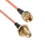 Gold Contact RG316 Coaxial Cable SMA Male Straight Plug To SMA Female Bulkhead
